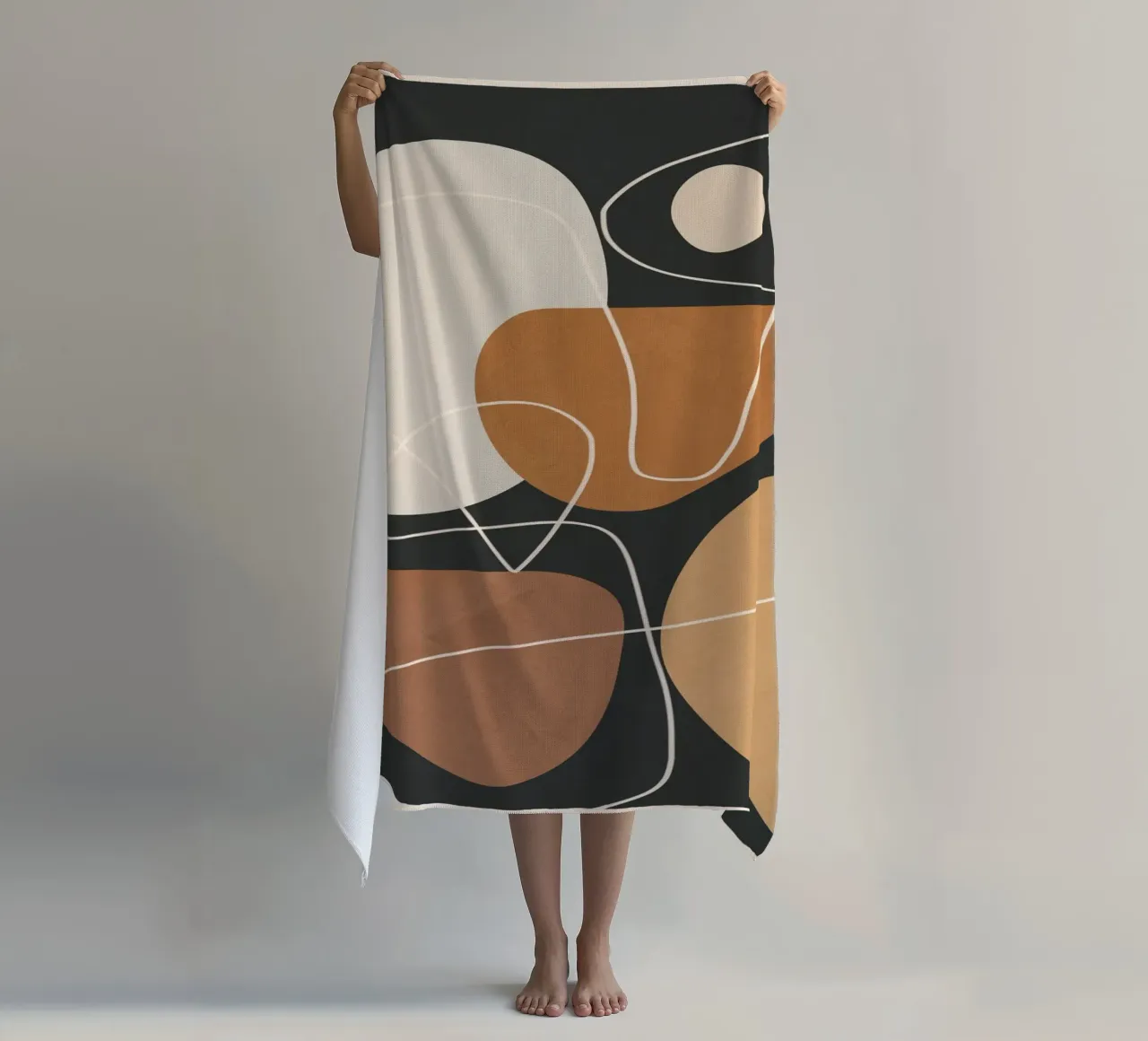 Minimal Colorful Abstract Shapes 3 strandhanddoek van Flow Line