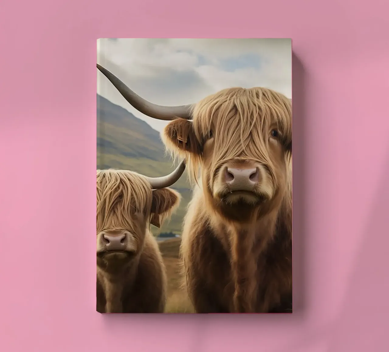 highland cattle cows horns notebook by Kirsten C Nolan