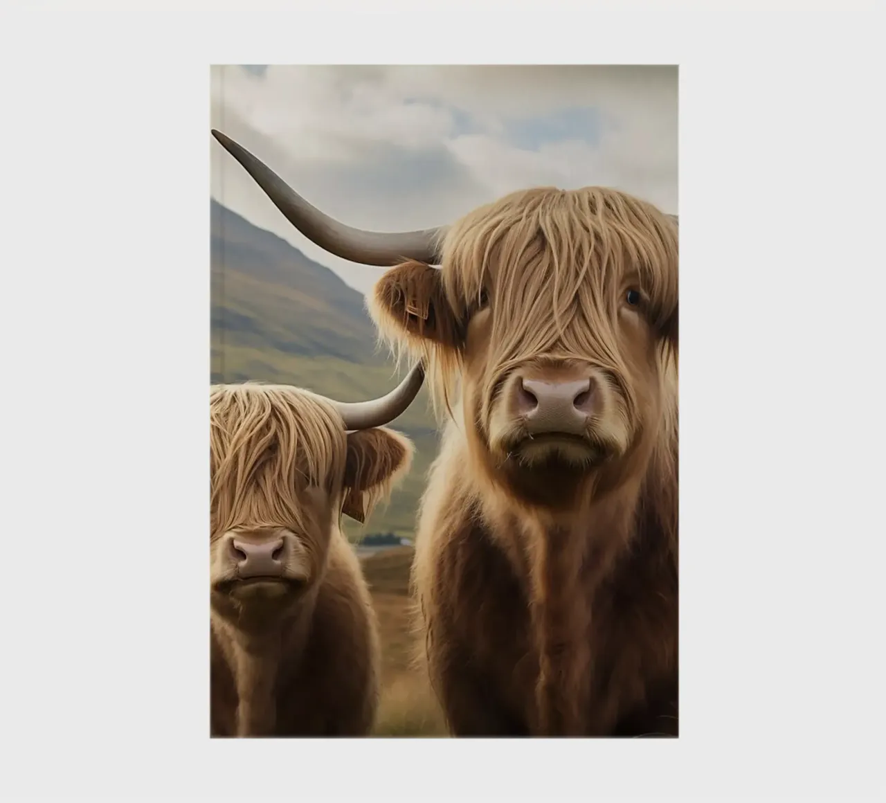 highland cattle cows horns notebook by Kirsten C Nolan