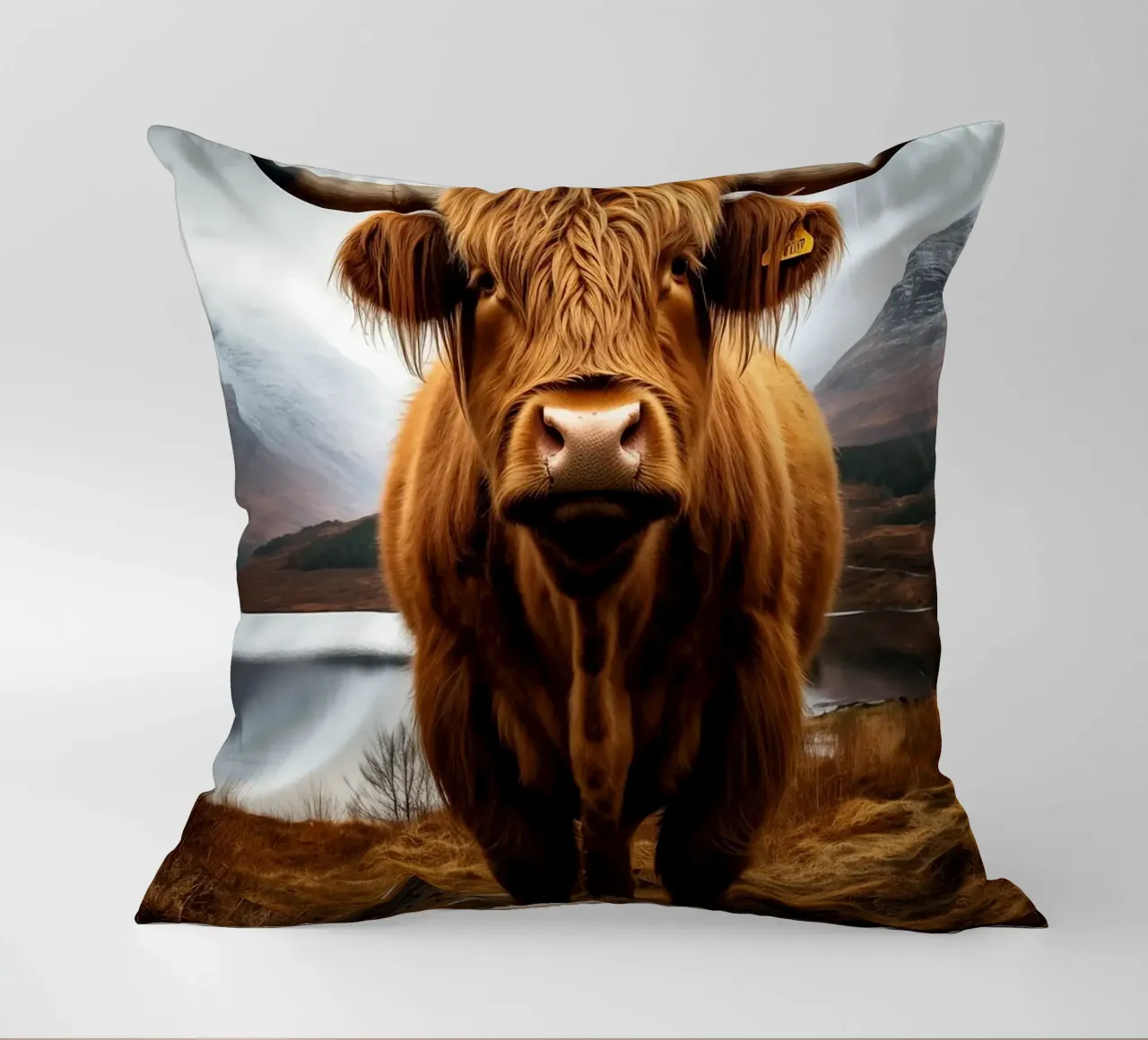 corna di mucca highland cuscino da Kirsten C Nolan