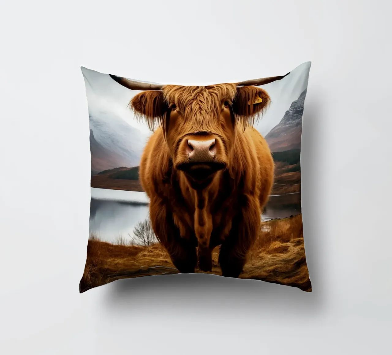 corna di mucca highland cuscino da Kirsten C Nolan