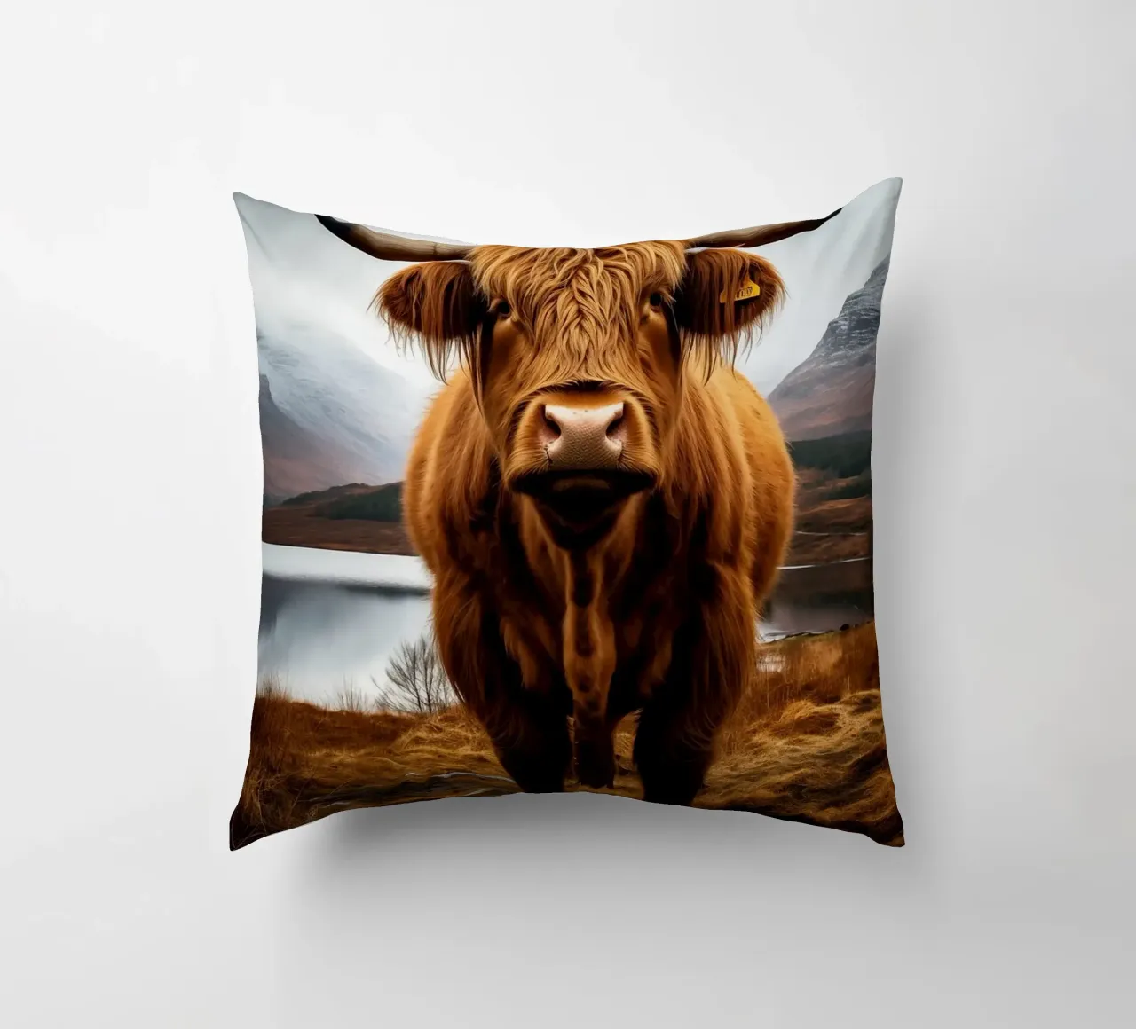 corna di mucca highland cuscino da Kirsten C Nolan