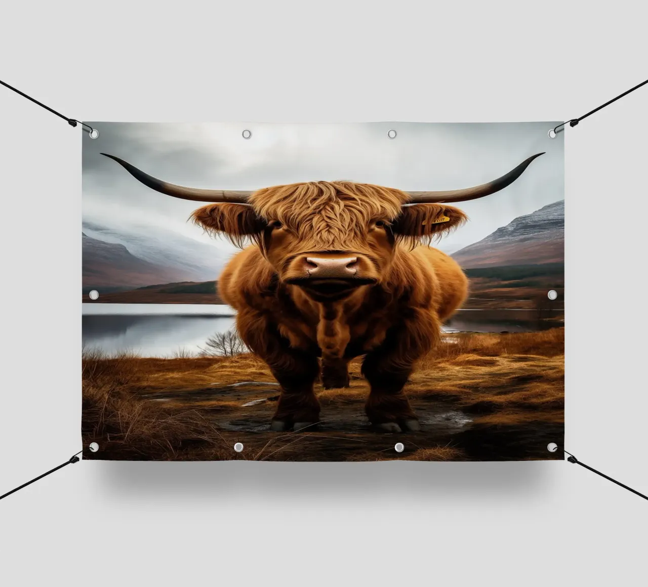 corna di mucca highland telo in pvc da Kirsten C Nolan