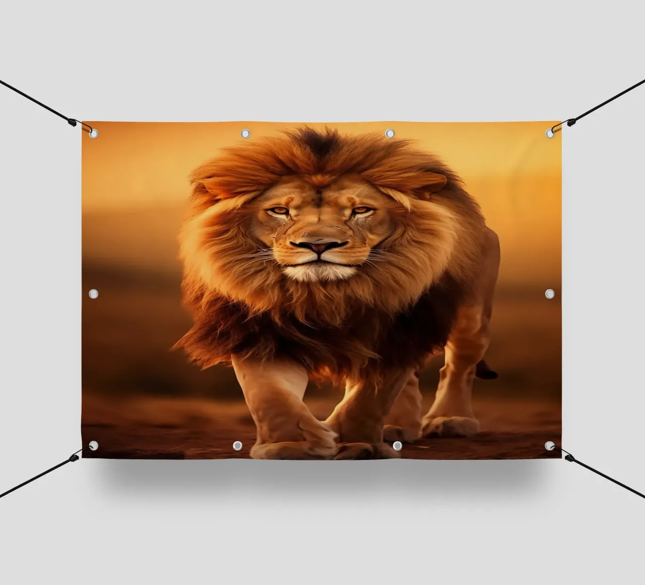 leone animale fauna selvatica telo in pvc da Kirsten C Nolan