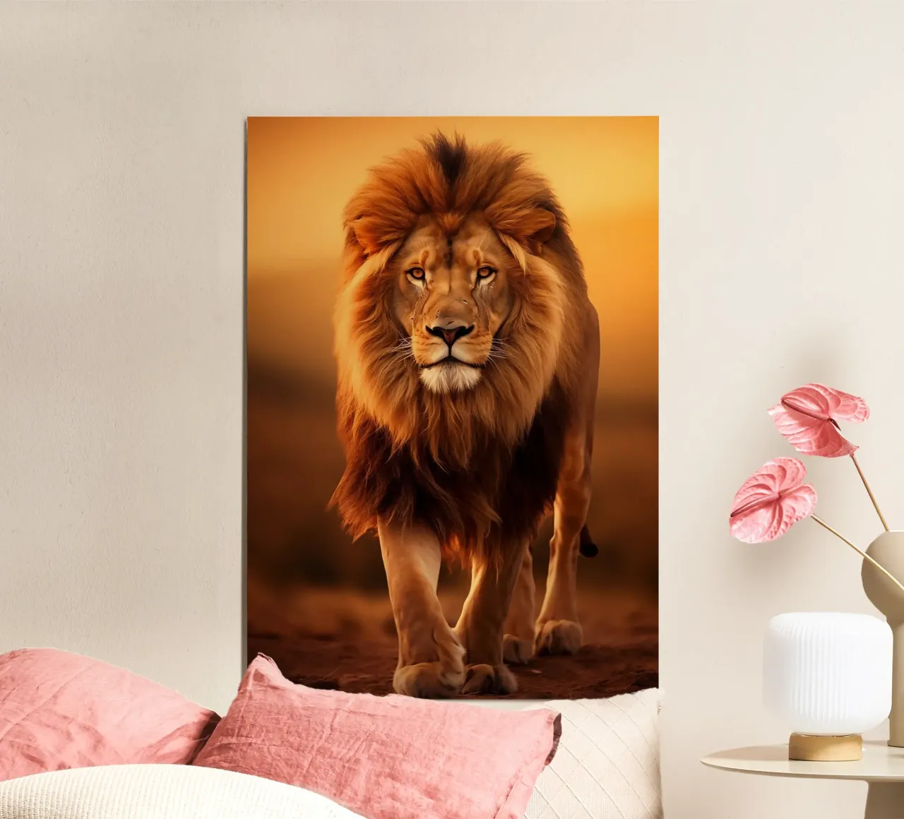 leone animale fauna selvatica alluminio dibond da Kirsten C Nolan