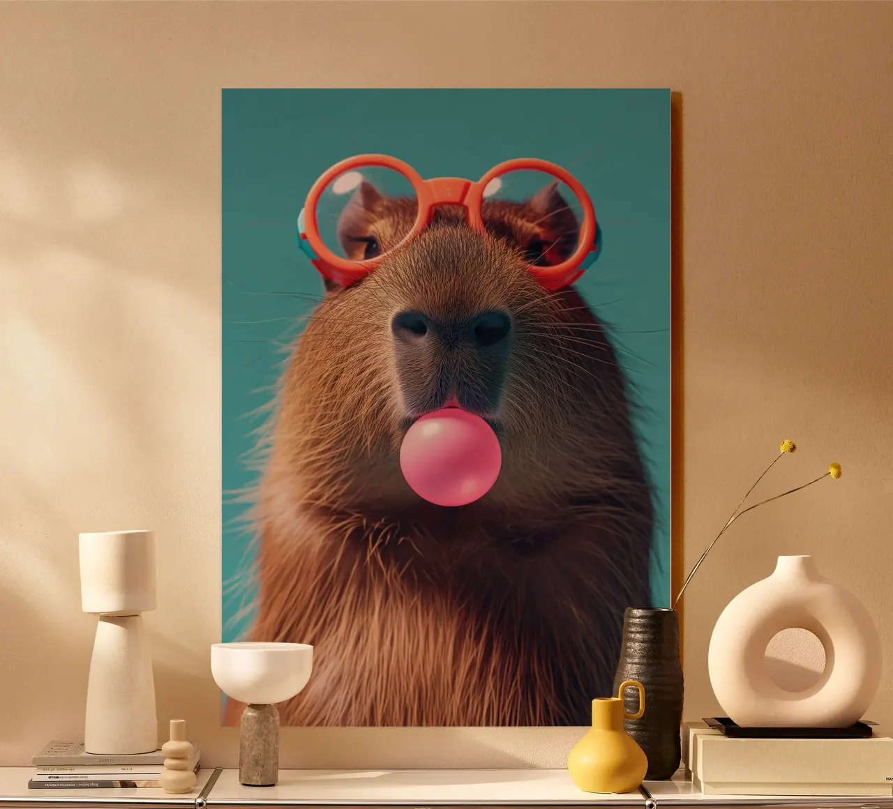 capibara animale bubblegum plexiglass da Kirsten C Nolan