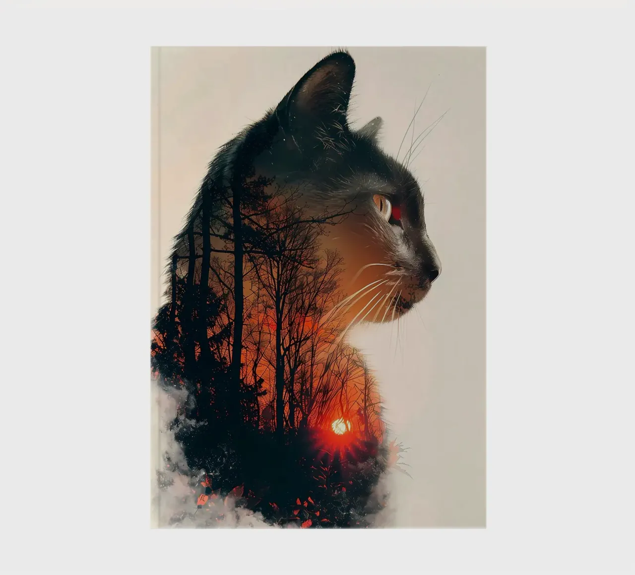 cat silhouette forest carnet de notes de Kirsten C Nolan