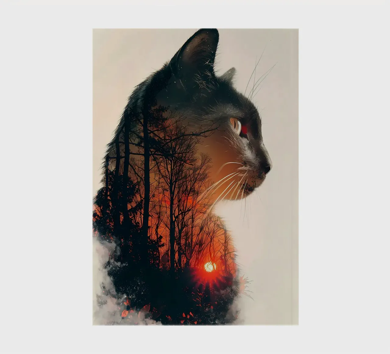 cat silhouette forest carnet de notes de Kirsten C Nolan