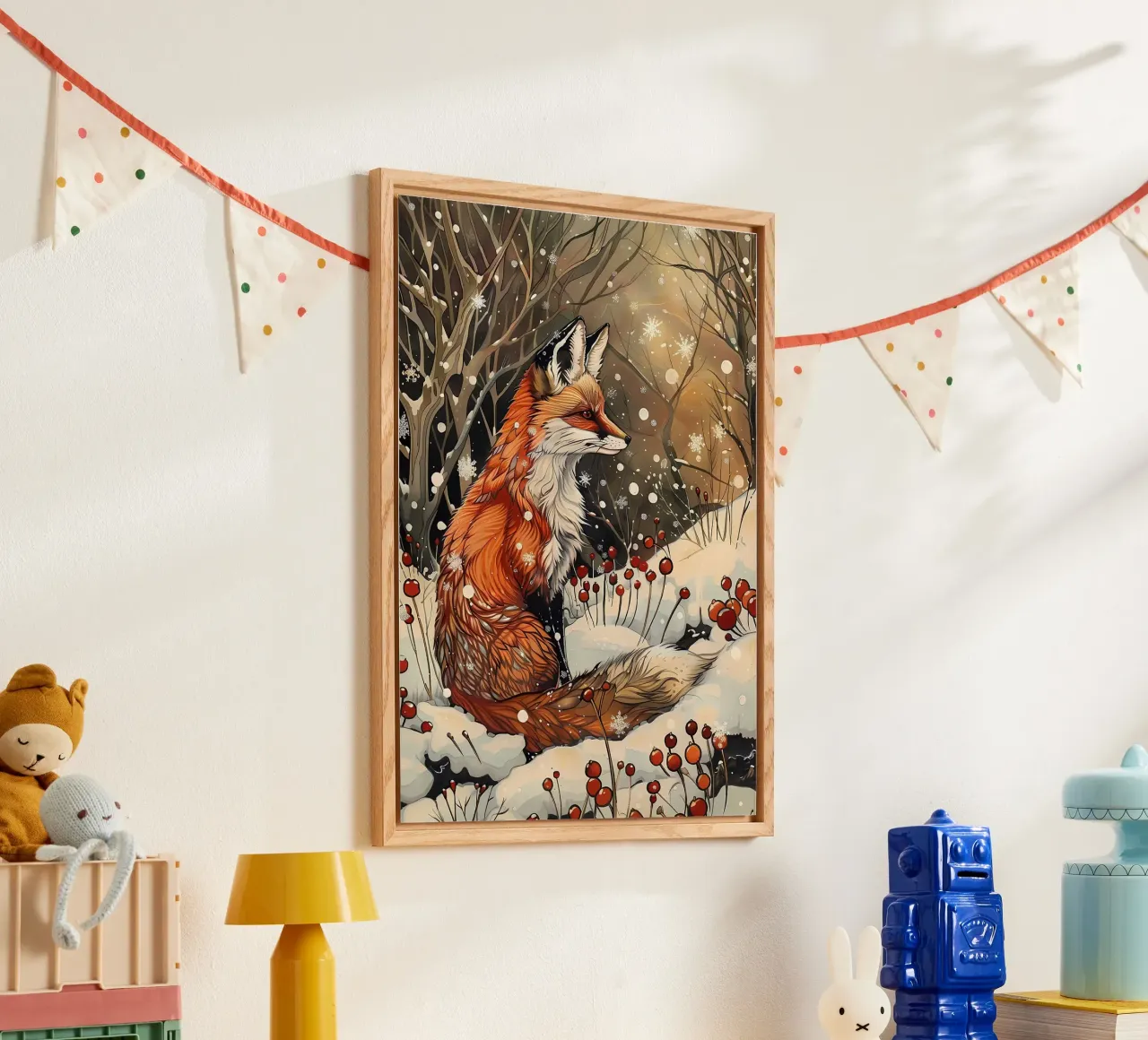 vos sneeuw bessen bomen acryl van James Isaac Jackson
