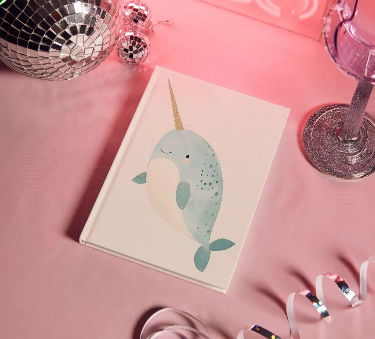 narwhal smile unicorn horn notebook by James Isaac Jackson