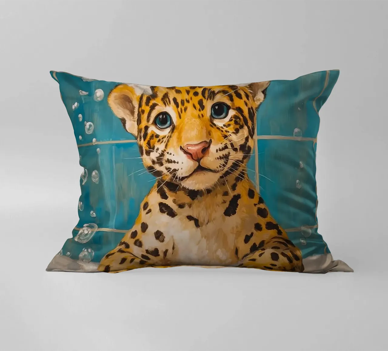 bolle per vasca da bagno leopardate cuscino da James Isaac Jackson