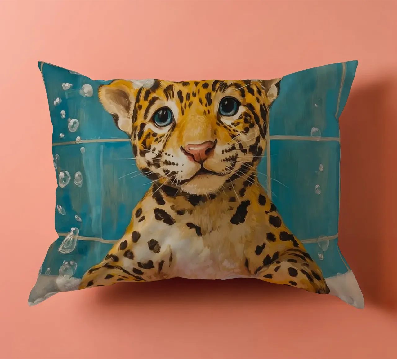 bolle per vasca da bagno leopardate cuscino da James Isaac Jackson