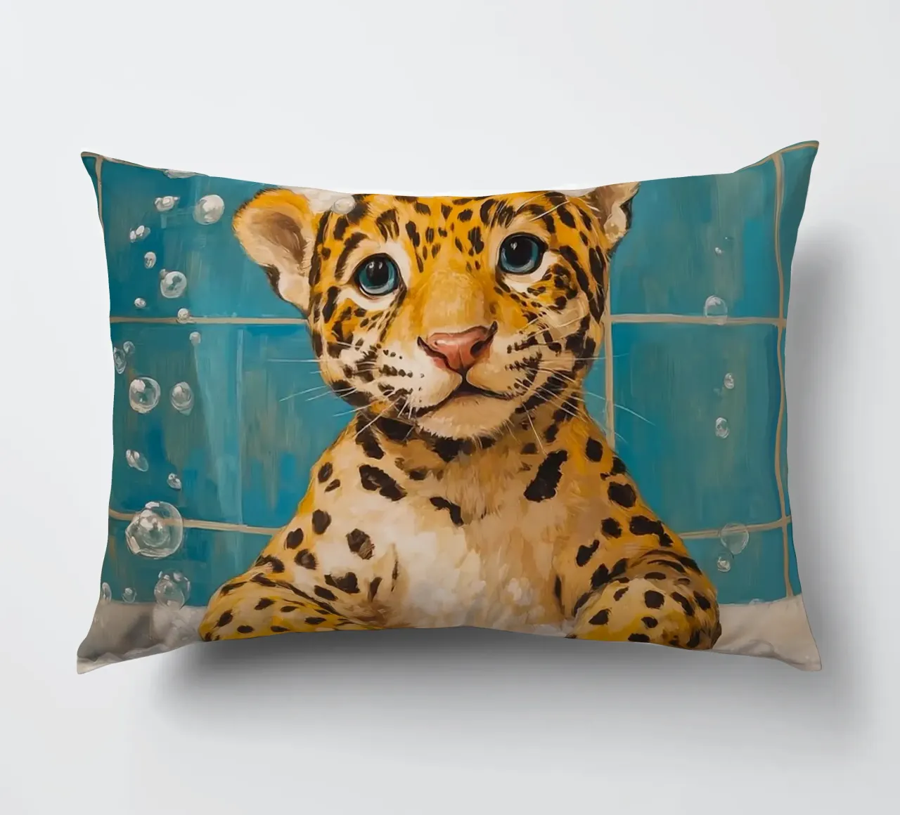 bolle per vasca da bagno leopardate cuscino da James Isaac Jackson