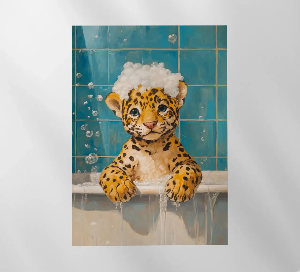 bolle per vasca da bagno leopardate pellicola backlit da James Isaac Jackson