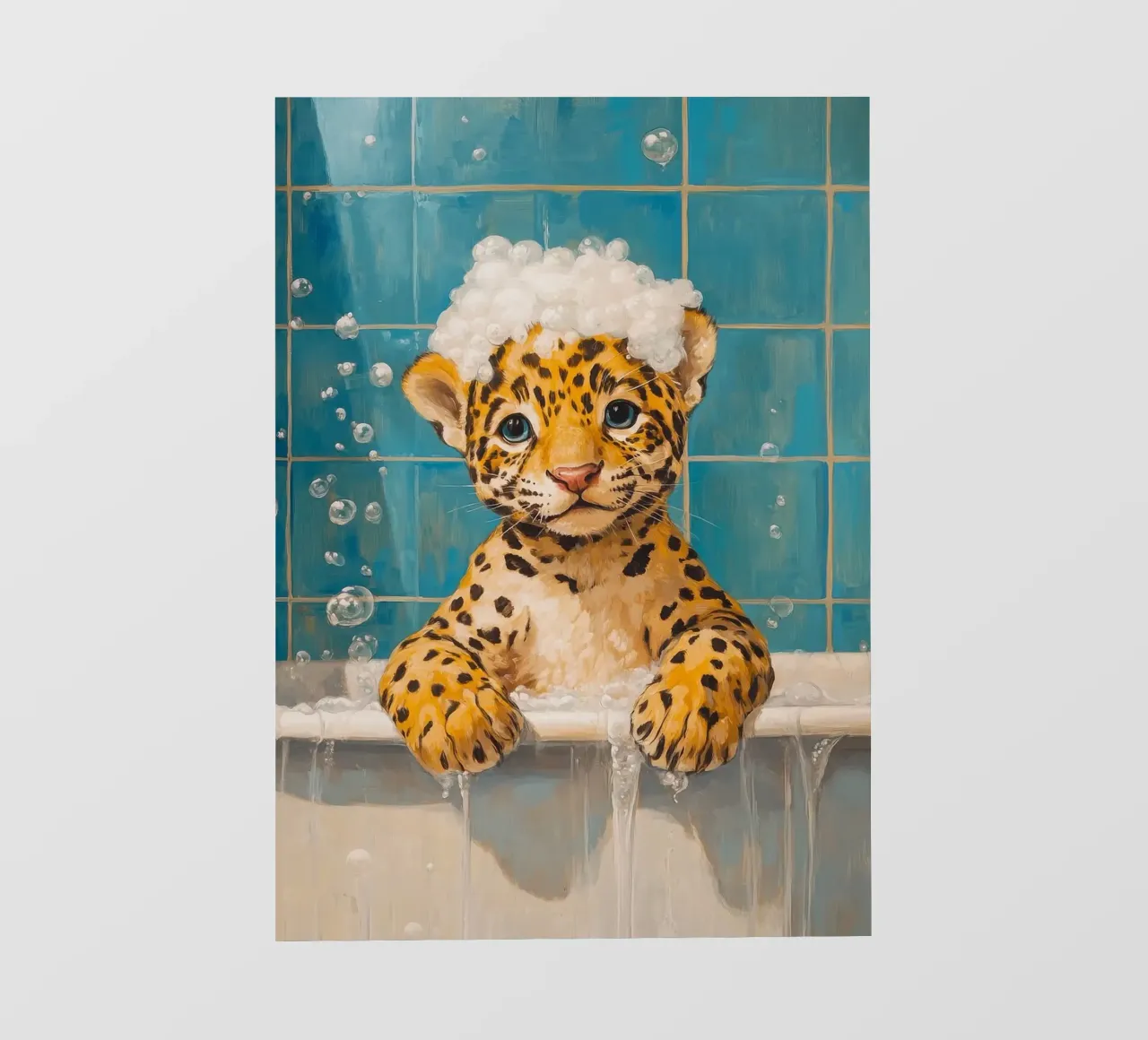 bolle per vasca da bagno leopardate pellicola backlit da James Isaac Jackson
