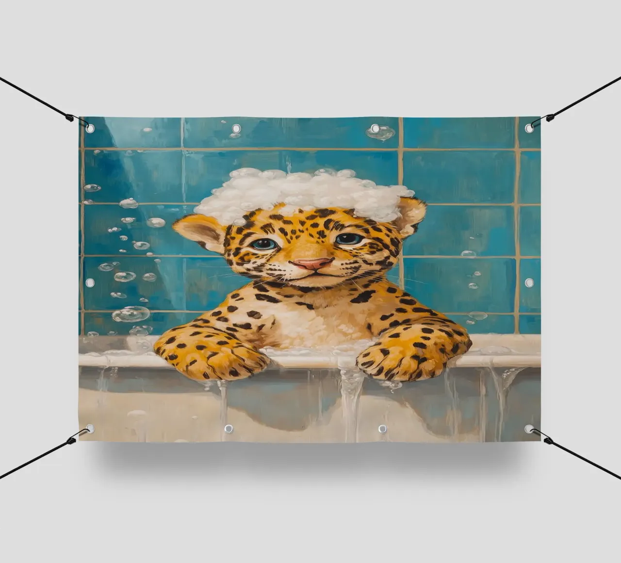 bolle per vasca da bagno leopardate telo in pvc da James Isaac Jackson