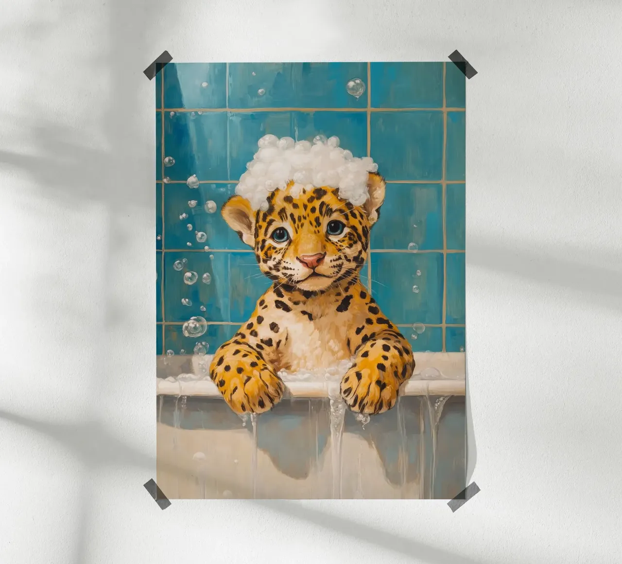 bolle per vasca da bagno leopardate poster da James Isaac Jackson