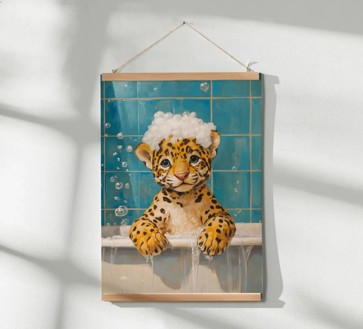 leopard bathtub bubbles poster by James Isaac Jackson