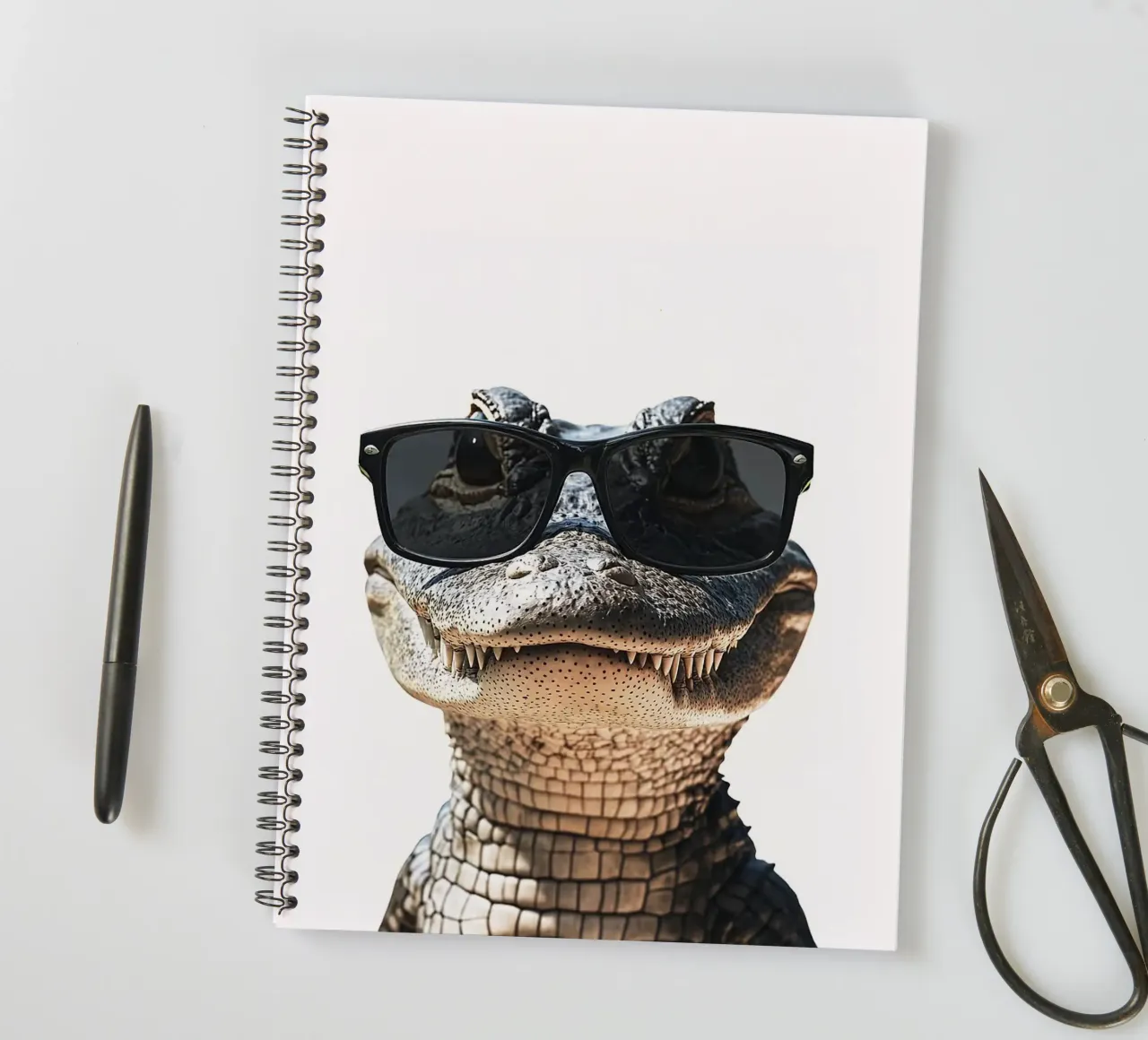 alligator sunglasses reptile animal spiral notebook by James Isaac Jackson