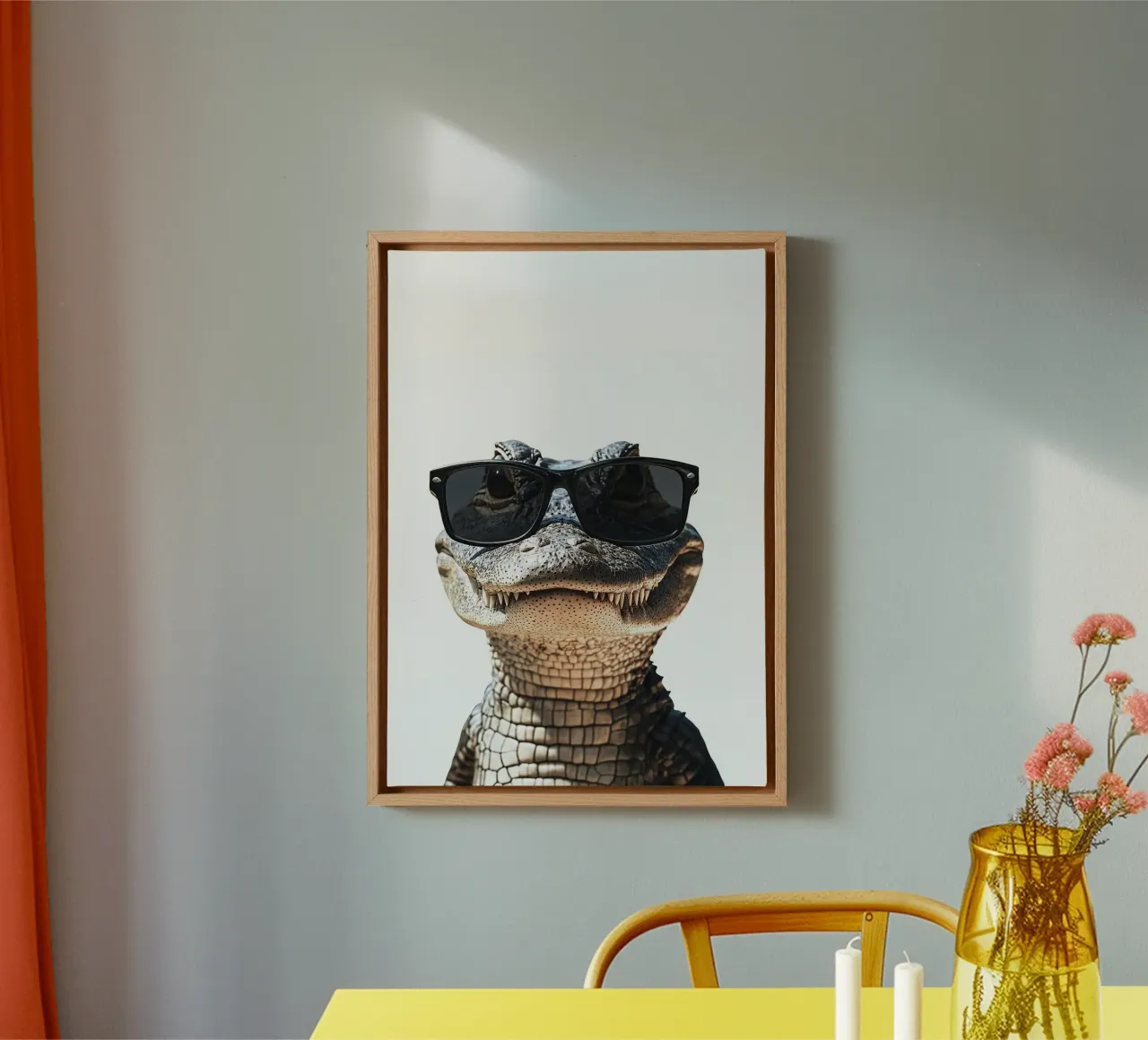 alligator zonnebril reptiel dier canvas met Baklijst van James Isaac Jackson