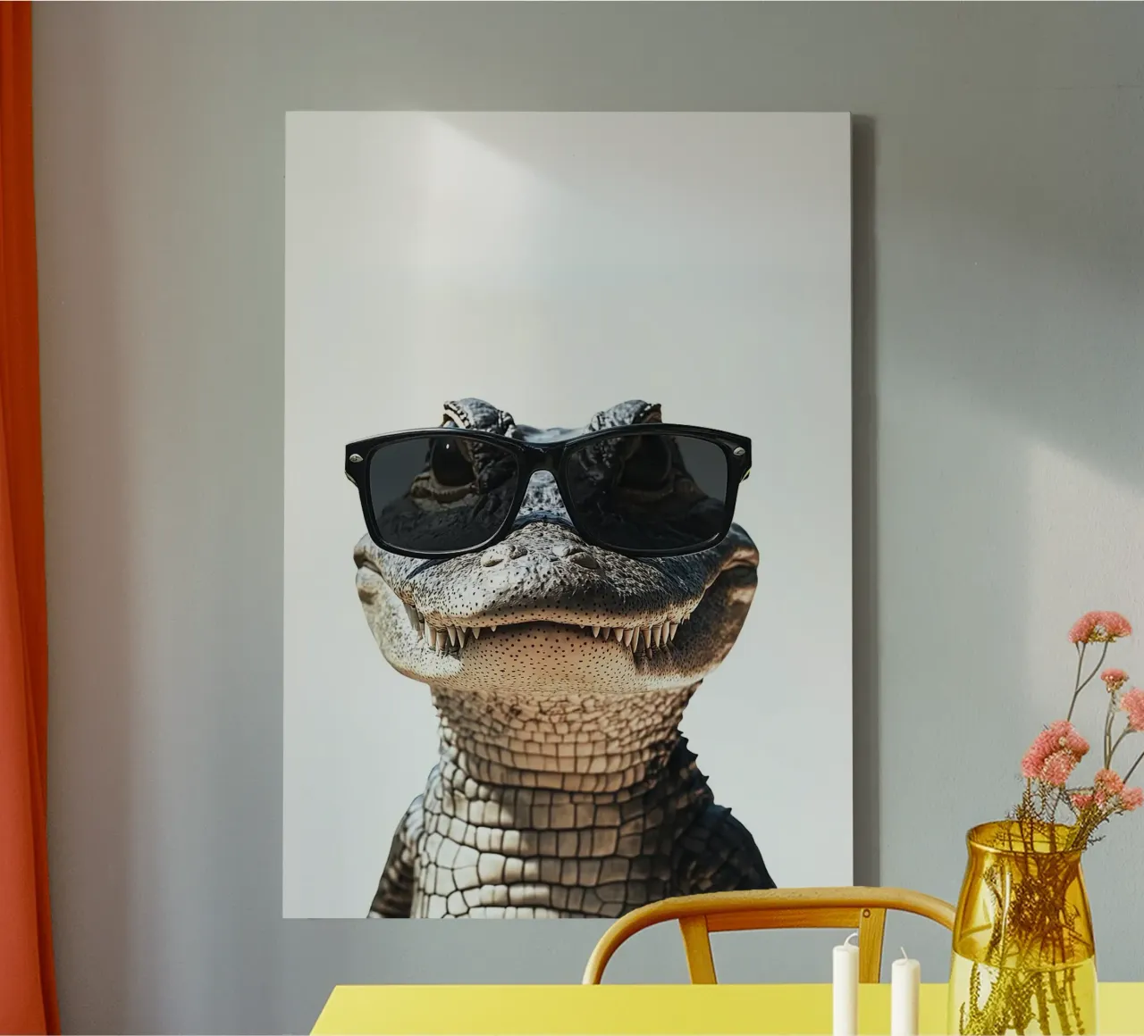alligator zonnebril reptiel dier canvas met Baklijst van James Isaac Jackson