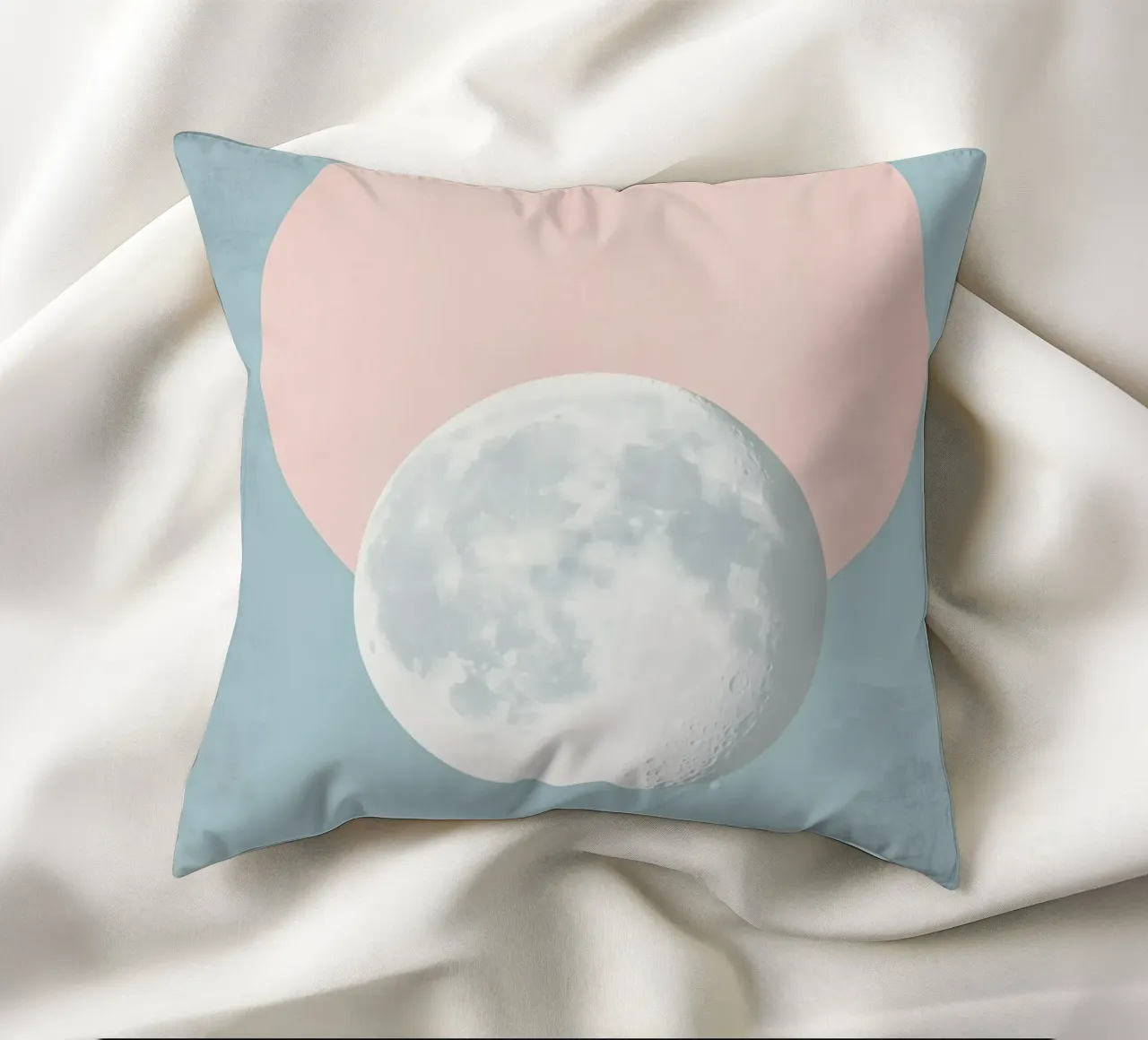 Luna pastello in cerchio cuscino da Carinaprint