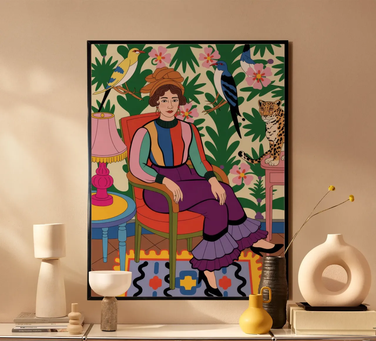 Relax vibrante e tropicale poster con telaio in alluminio da Silent Hue
