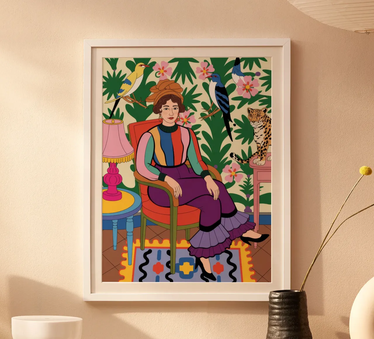Relax vibrante e tropicale poster con telaio in alluminio da Silent Hue