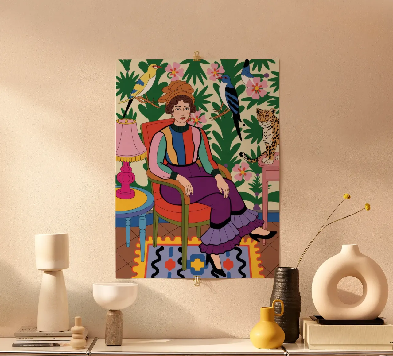 Relax vibrante e tropicale poster con telaio in alluminio da Silent Hue