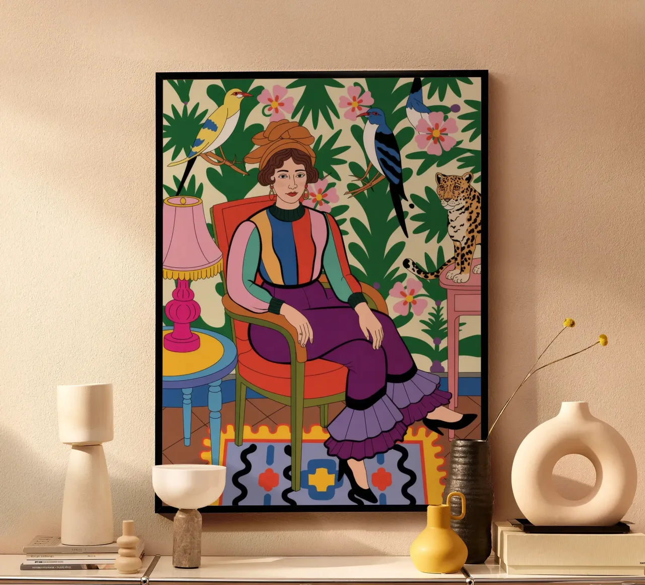 Relax vibrante e tropicale poster con telaio in alluminio da Silent Hue
