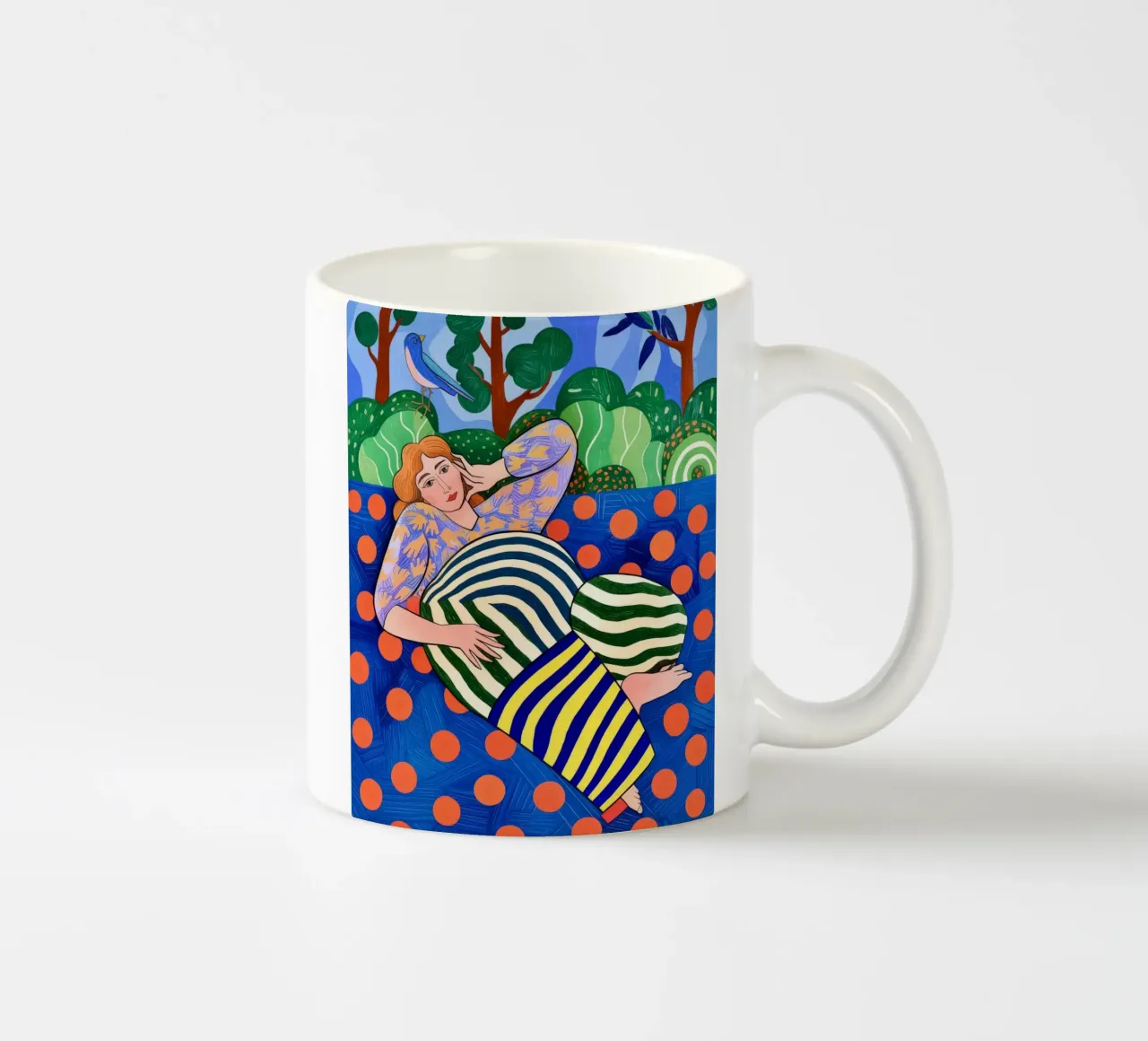 Tempo libero a pois tazza in ceramica da Silent Hue