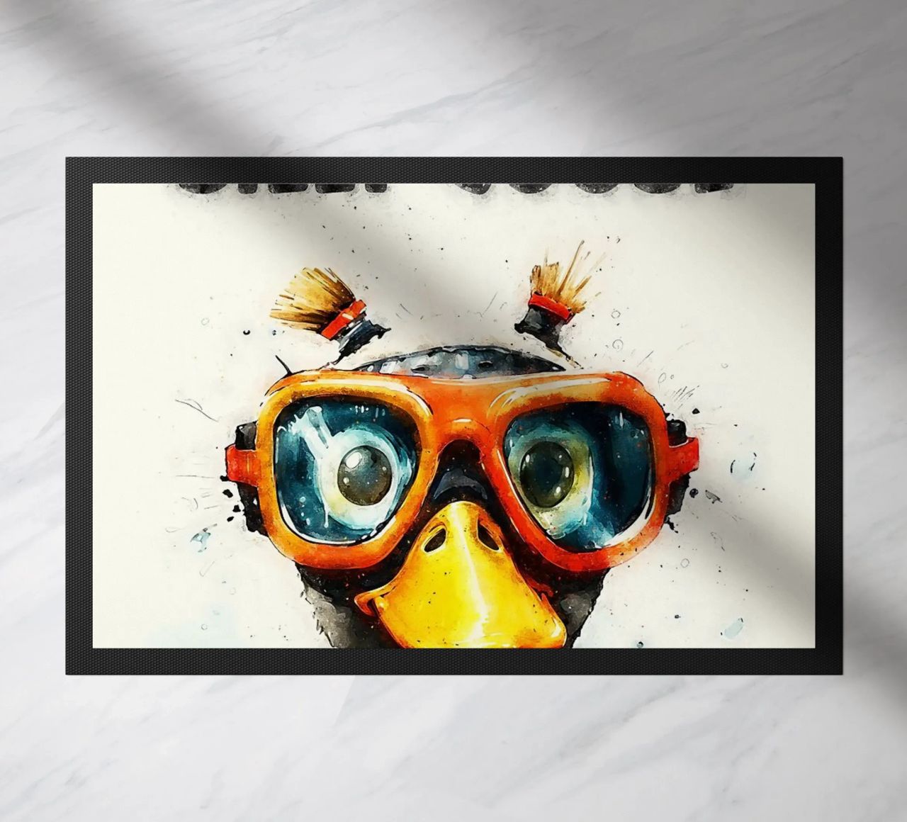 slogan "duck goggles snorkeling zerbino da RJ Peterson-Animal