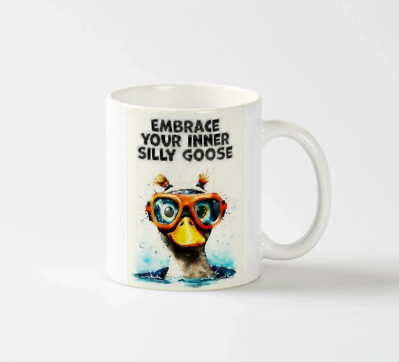slogan "duck goggles snorkeling tazza in ceramica da RJ Peterson-Animal