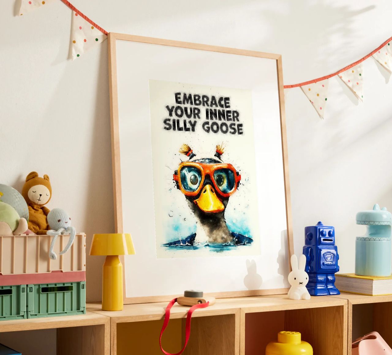 slogan "duck goggles snorkeling poster da RJ Peterson-Animal