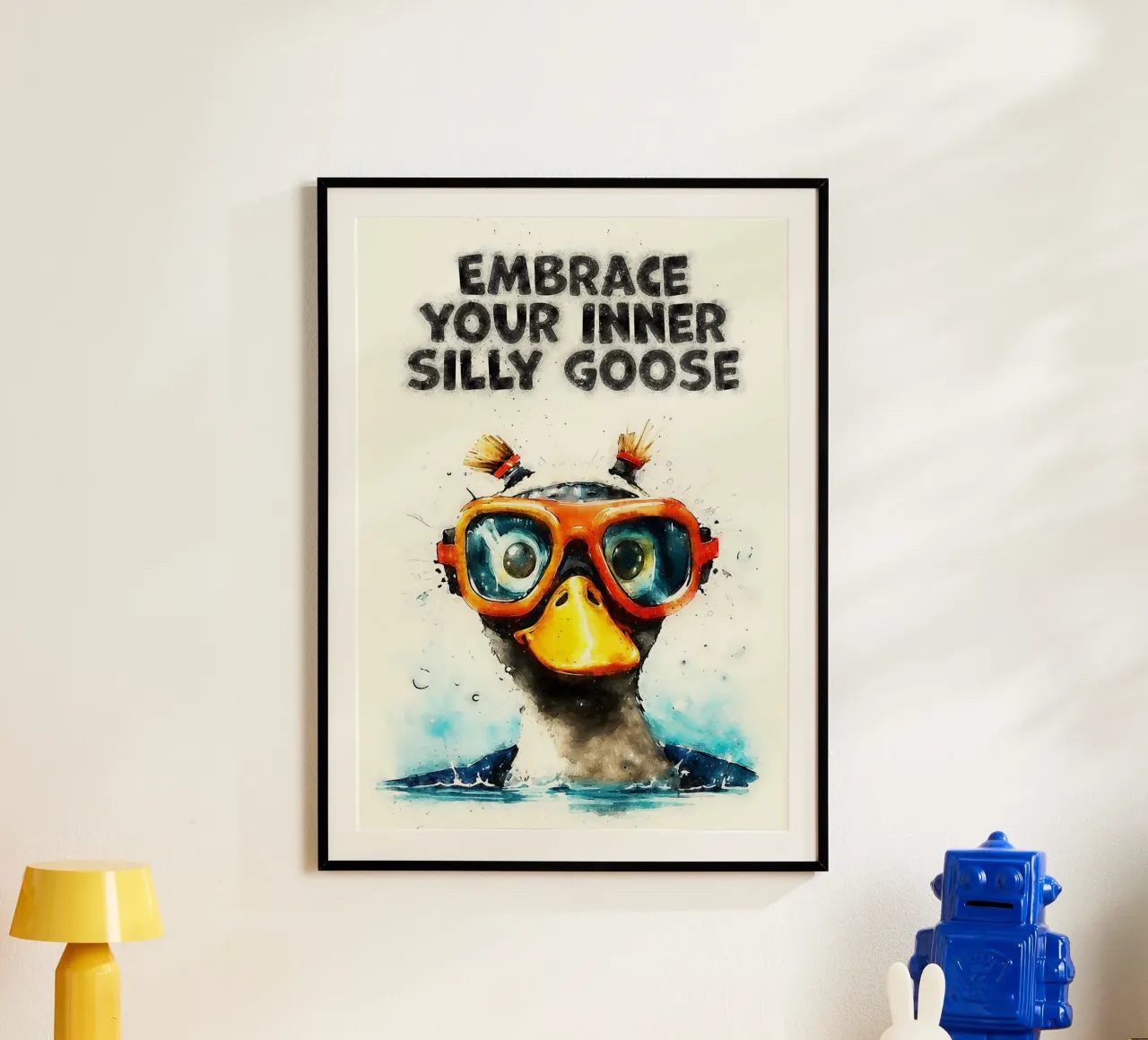 slogan "duck goggles snorkeling poster da RJ Peterson-Animal