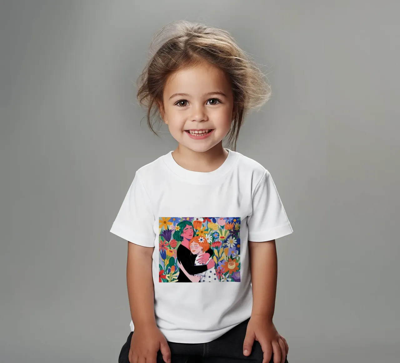 Floral Embrace Harmony kids t-shirt by Silent Hue