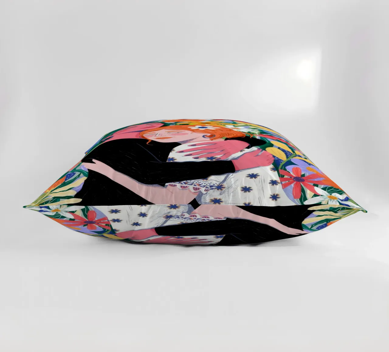 Floral Embrace Harmony decorative cushion by Silent Hue