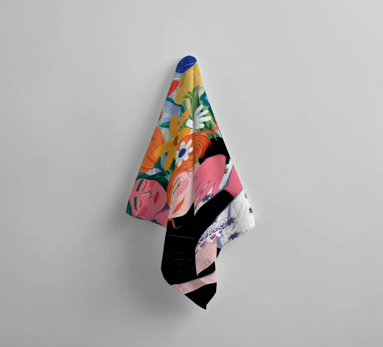 Floral Embrace Harmony towel by Silent Hue