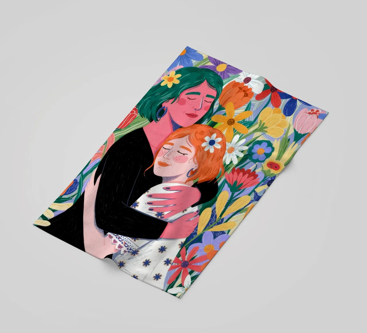 Floral Embrace Harmony beach towel by Silent Hue