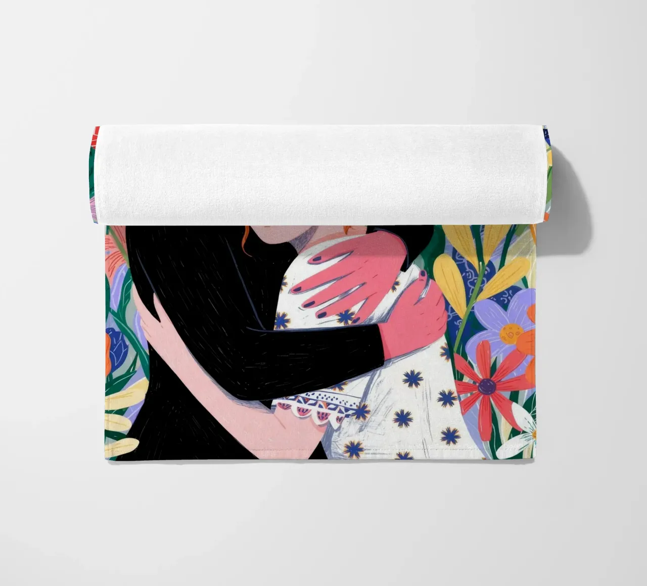Floral Embrace Harmony beach towel by Silent Hue