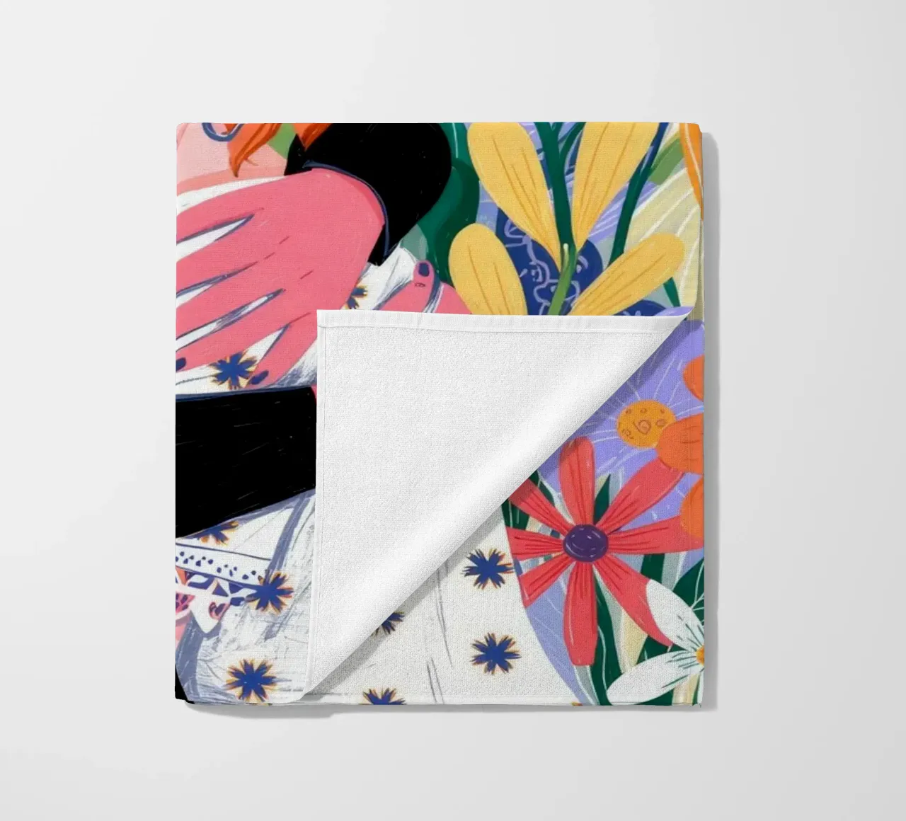 Floral Embrace Harmony beach towel by Silent Hue