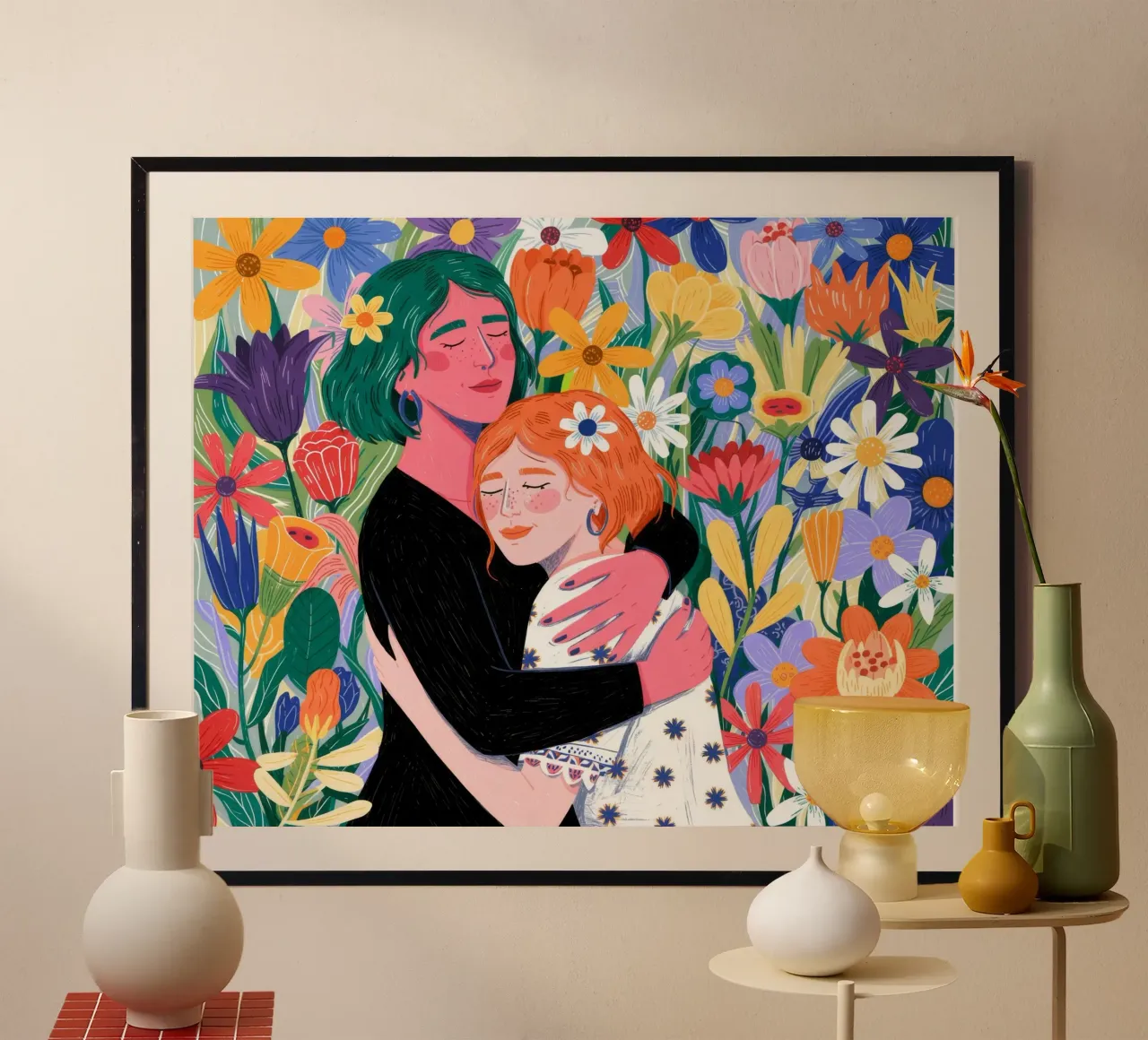 Floral Embrace Harmony poster by Silent Hue