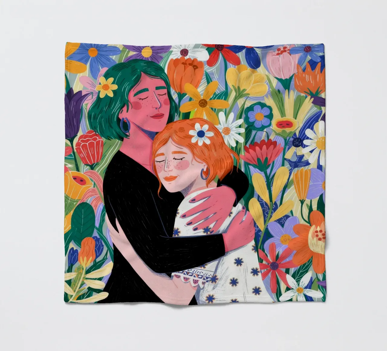 Floral Embrace Harmony fleece blanket by Silent Hue
