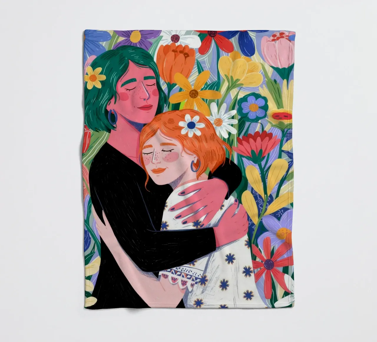 Floral Embrace Harmony fleece blanket by Silent Hue