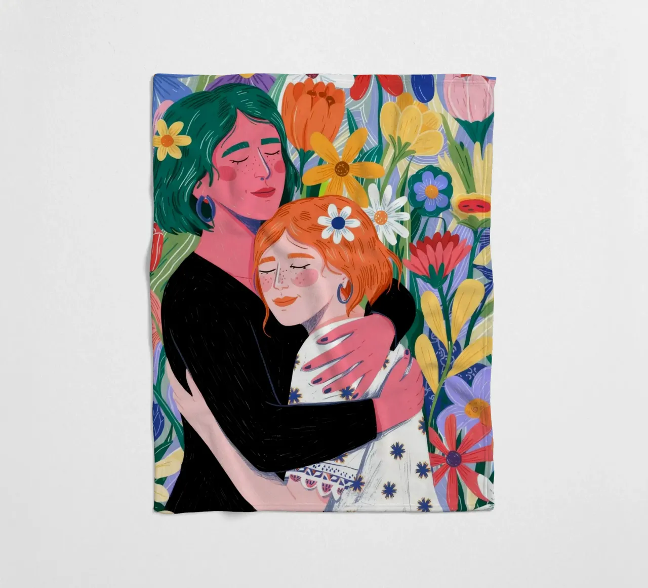Floral Embrace Harmony fleece blanket by Silent Hue