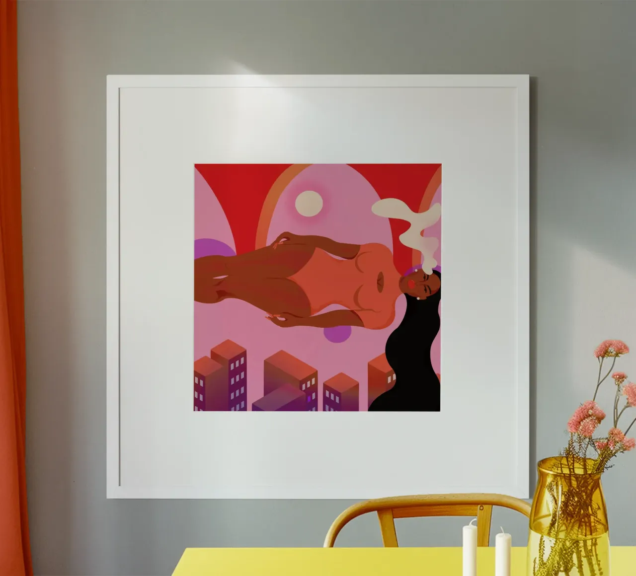 Dreams poster con telaio in alluminio da Kika illu