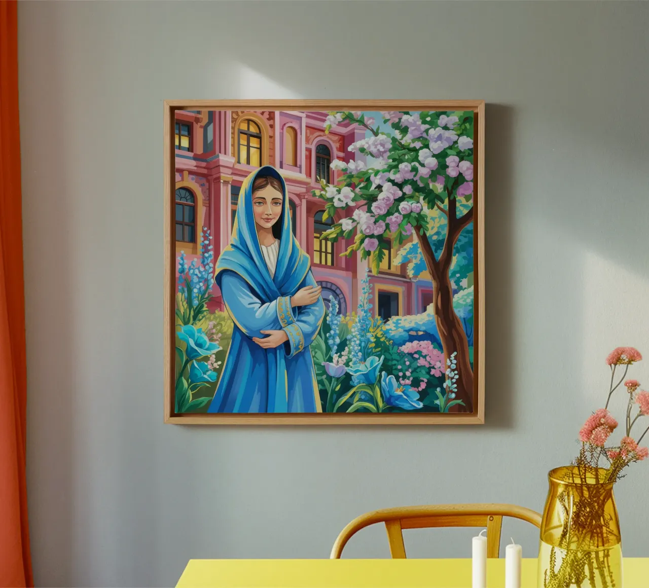Mystieke tuinsereniteit canvas met Baklijst van Silent Hue