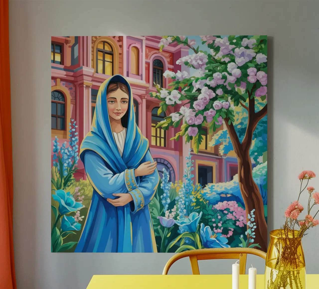 Mystieke tuinsereniteit canvas met Baklijst van Silent Hue