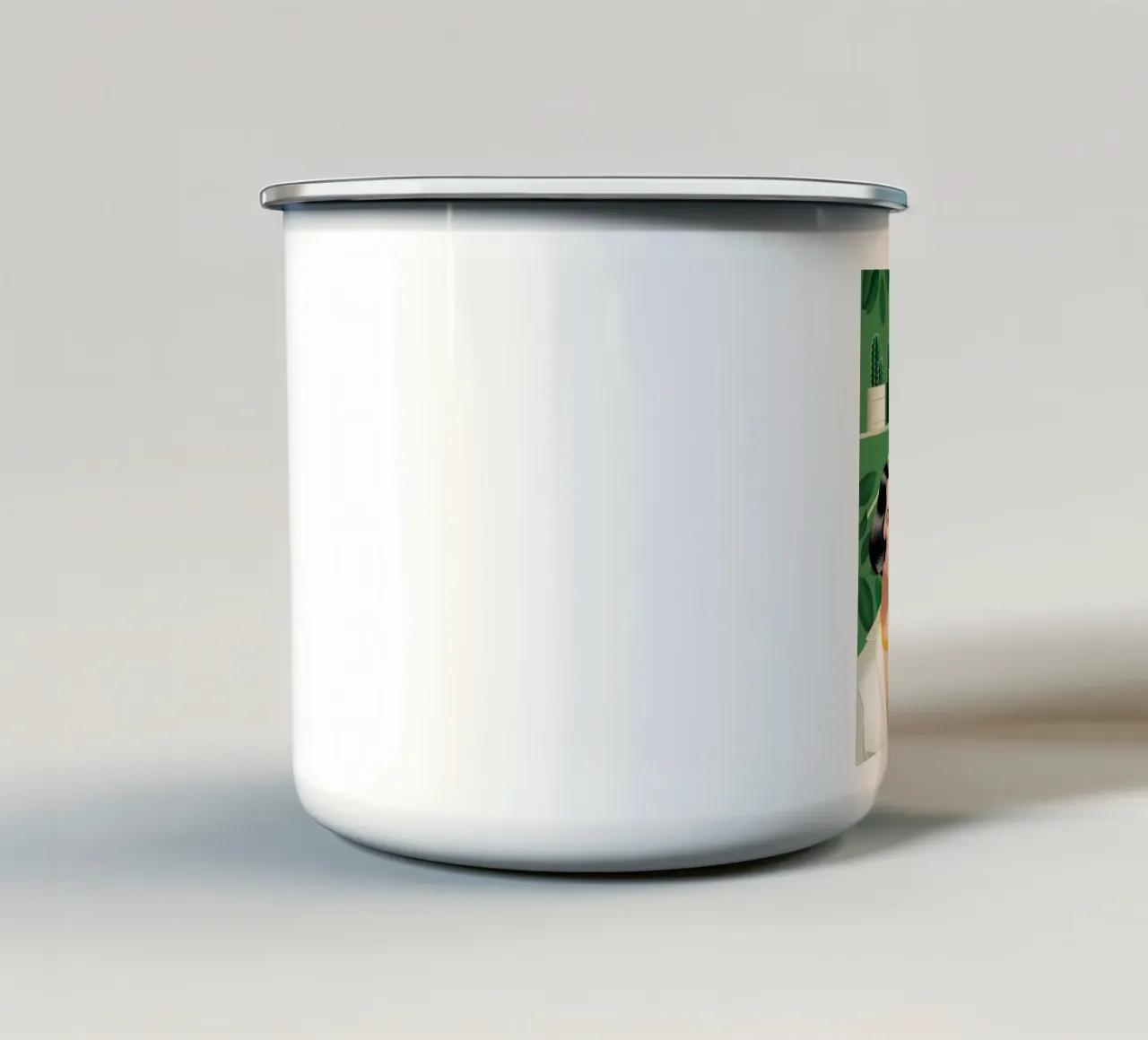 Un moderno santuario verde tazza in smalto da Silent Hue