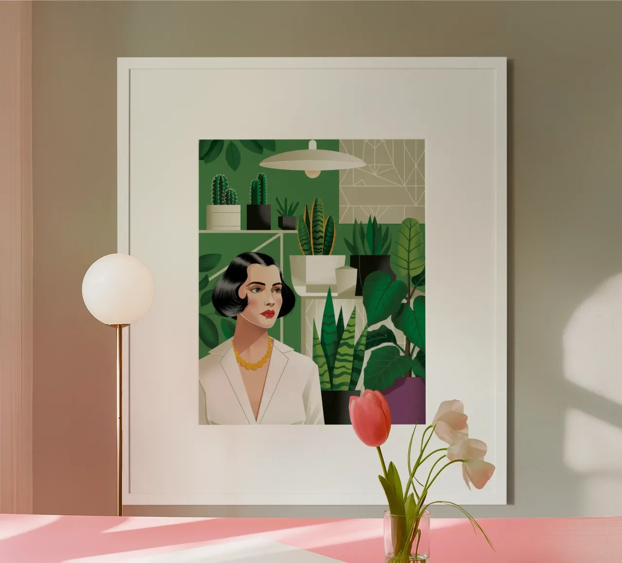 Un moderno santuario verde poster con telaio in legno da Silent Hue